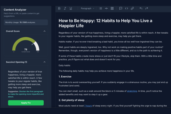 Content Analysis UI