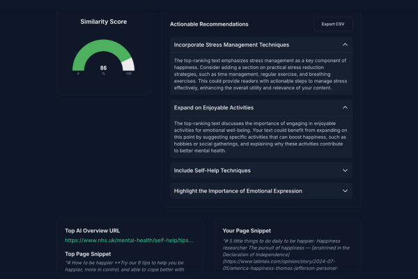 Gap Analysis UI